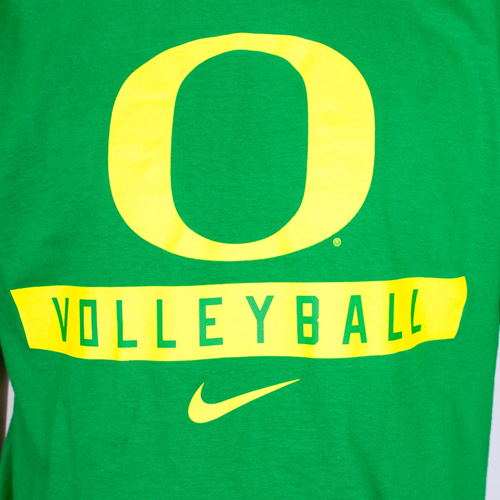 Classic Oregon O, Nike, Green, Crew Neck, Cotton, Women, Unisex, Volleyball, T-Shirt, 878114